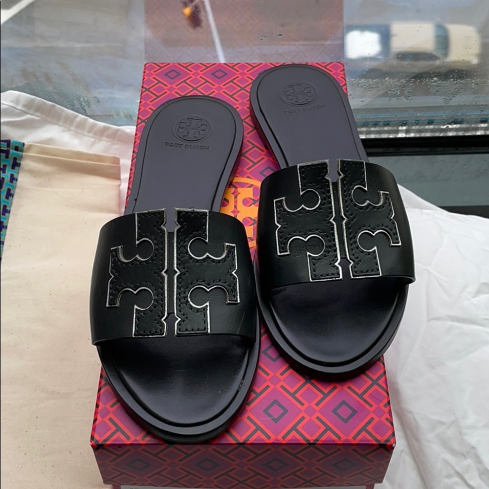 Tory Burch slides-BLACK